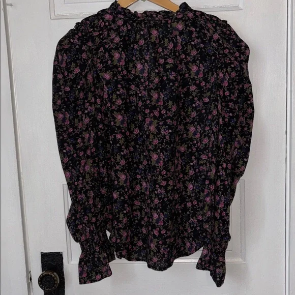 FREE PEOPLE MEANT TO BE FLORAL COTTON BLOUSE - Picture 7 of 12